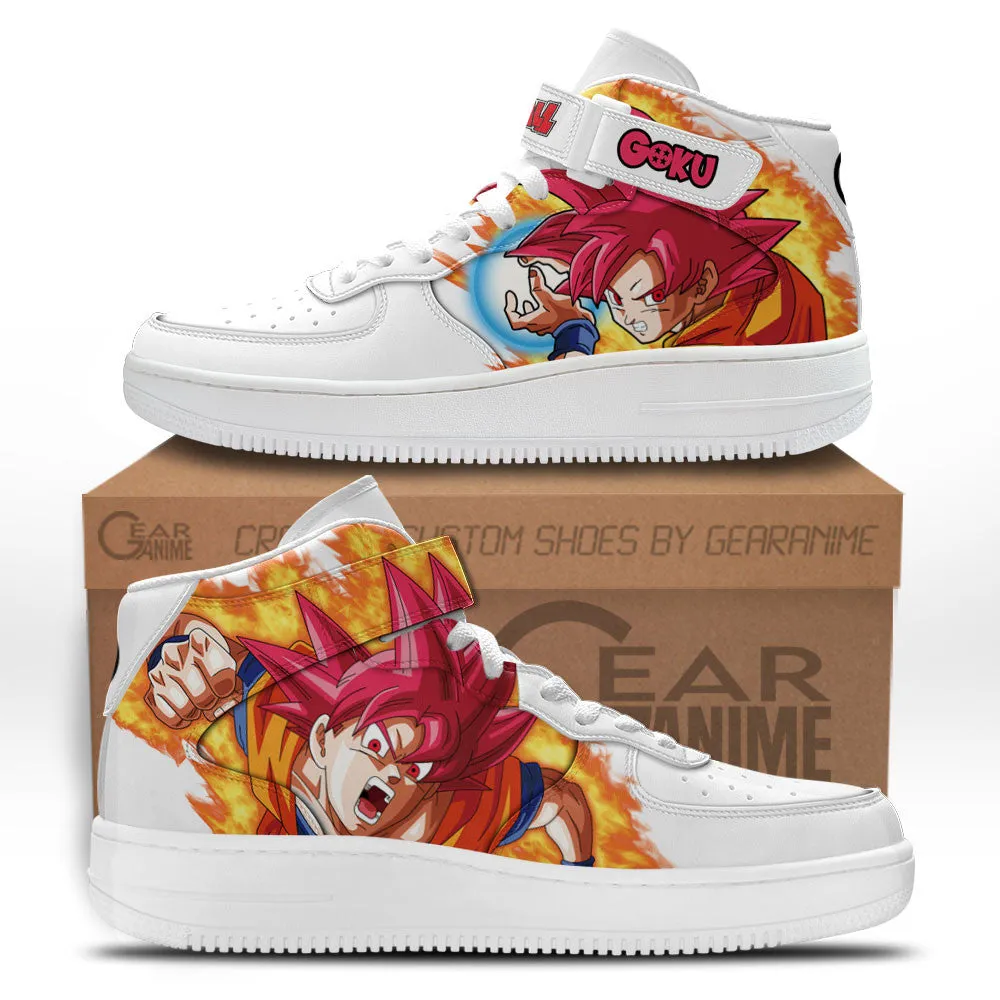 Goku God Sneakers Air Mid Custom Dragon Ball Anime Shoes