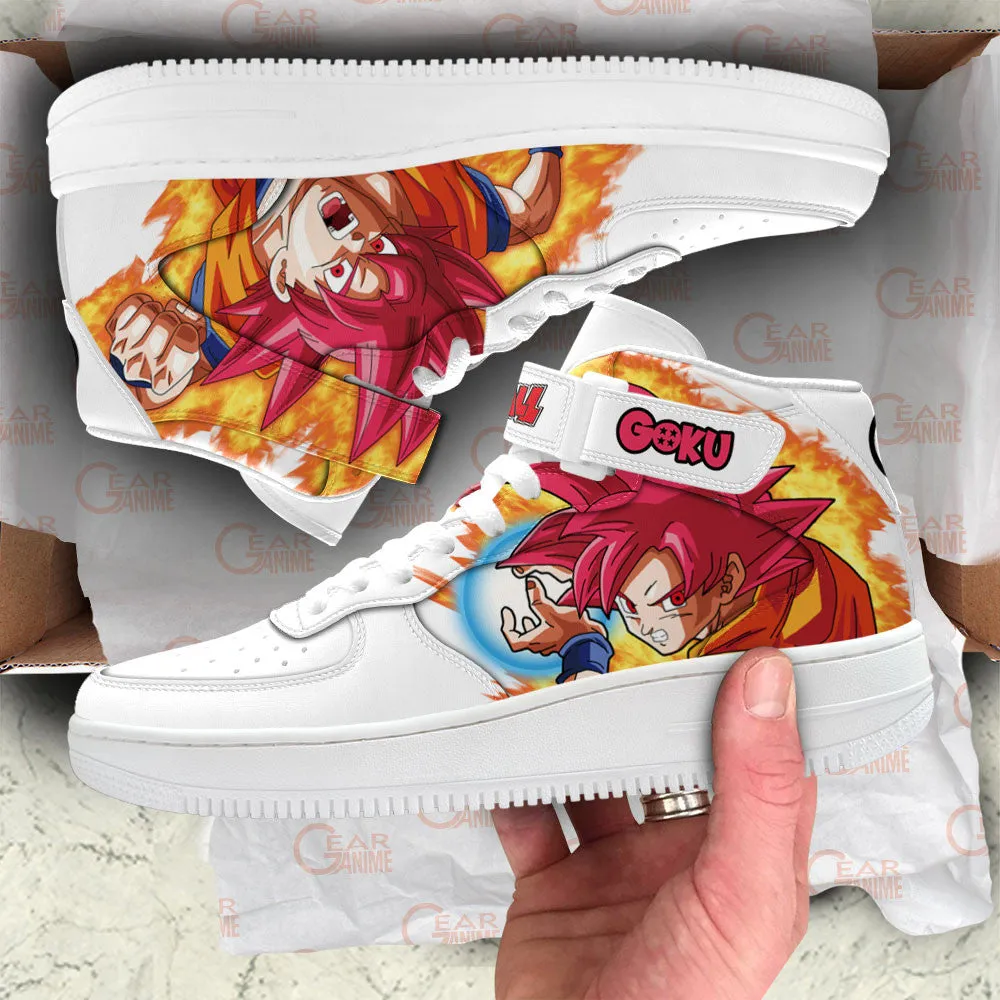 Goku God Sneakers Air Mid Custom Dragon Ball Anime Shoes