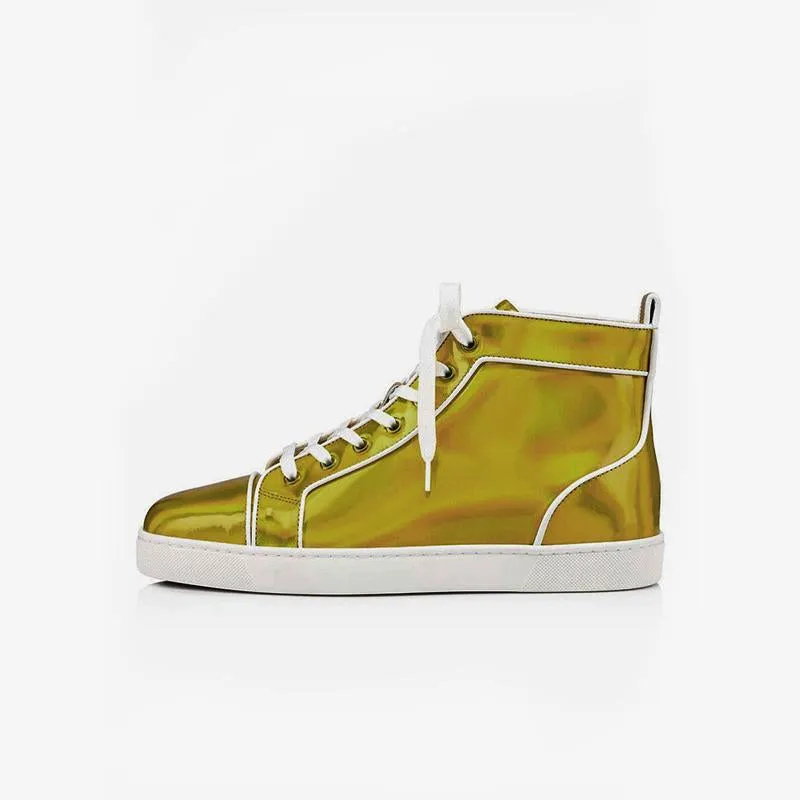 Golden Metallic Lace Up Sneakers