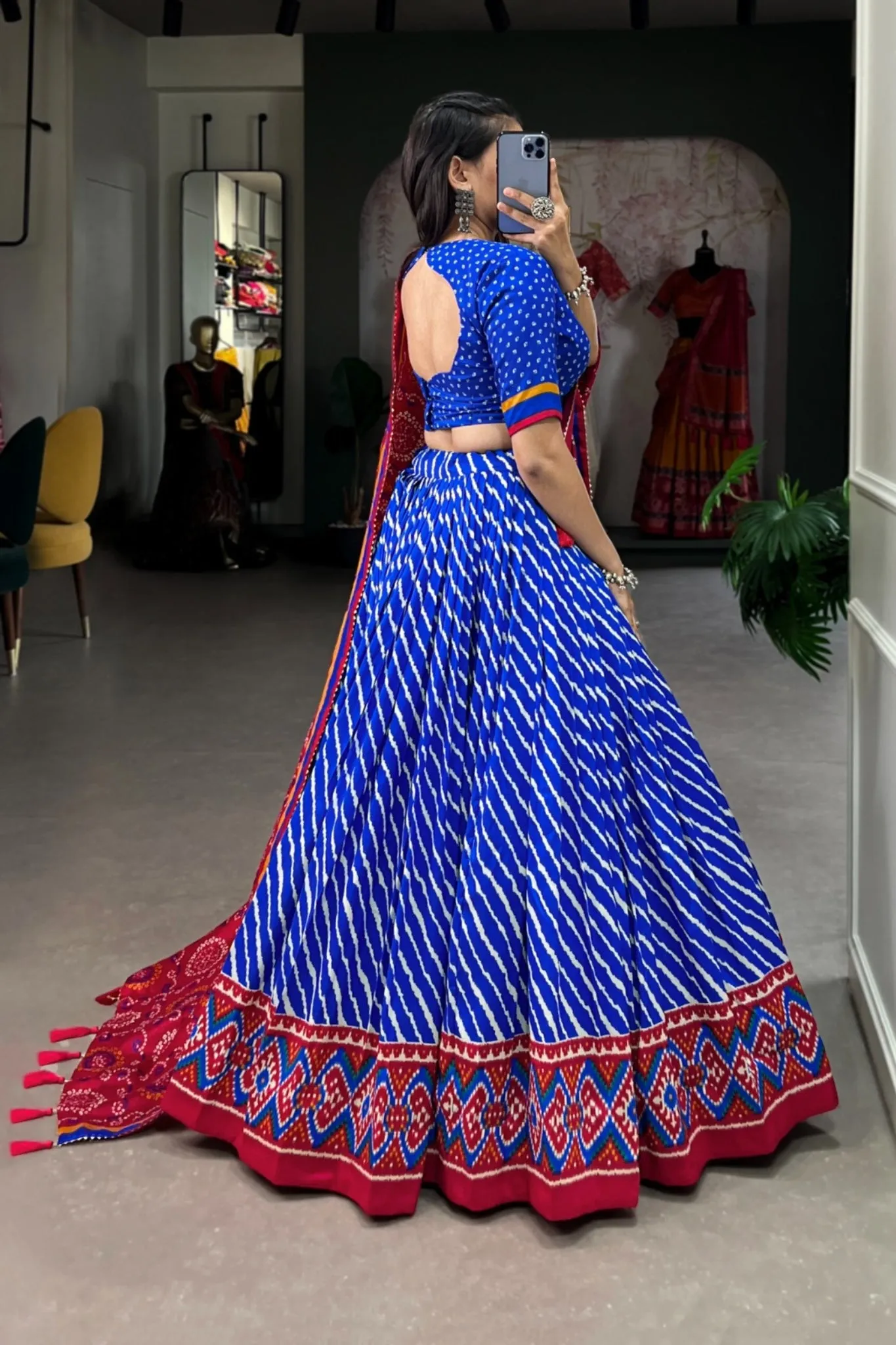 Gorgeous Patola Leheriyu Print Lehenga Choli