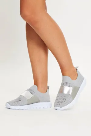 Grey Strap Detail Sneakers