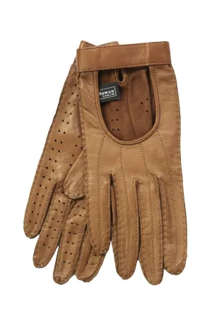 Hannah Ostrich - Women's Unlined Leather Driving Gloves