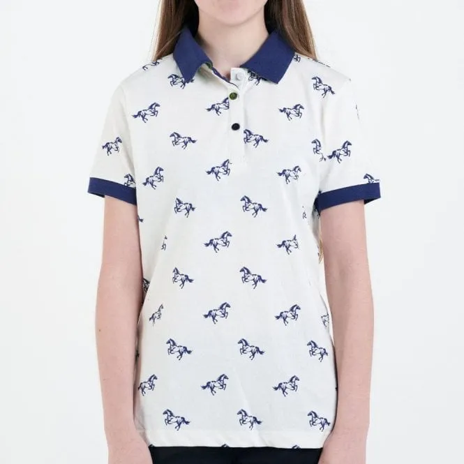 Hazy Blue Womens Cotton Short Sleeve Polo Shirt - Poppy