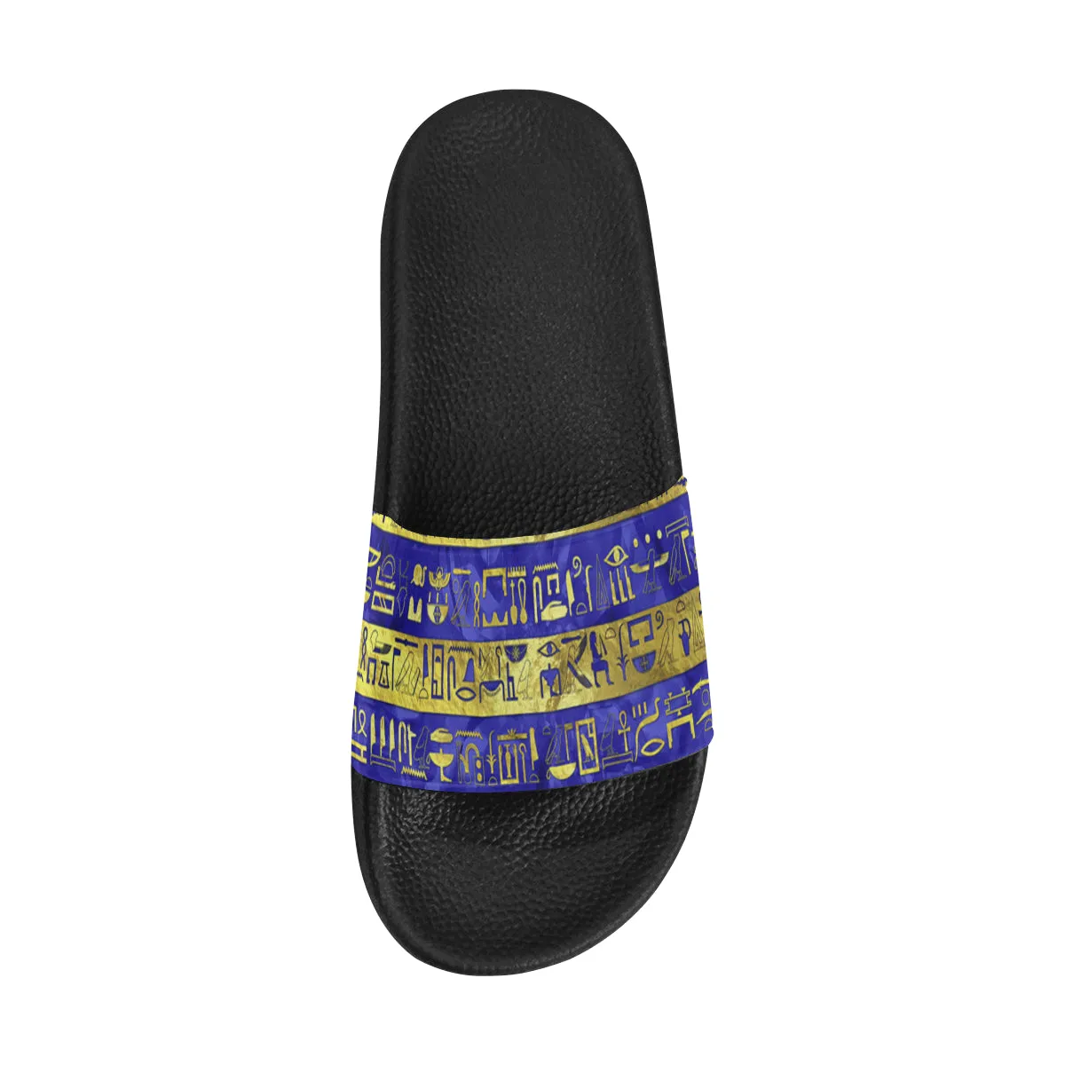 HIEROGLYPH GOLDEN BLUE Women's Slide Sandals