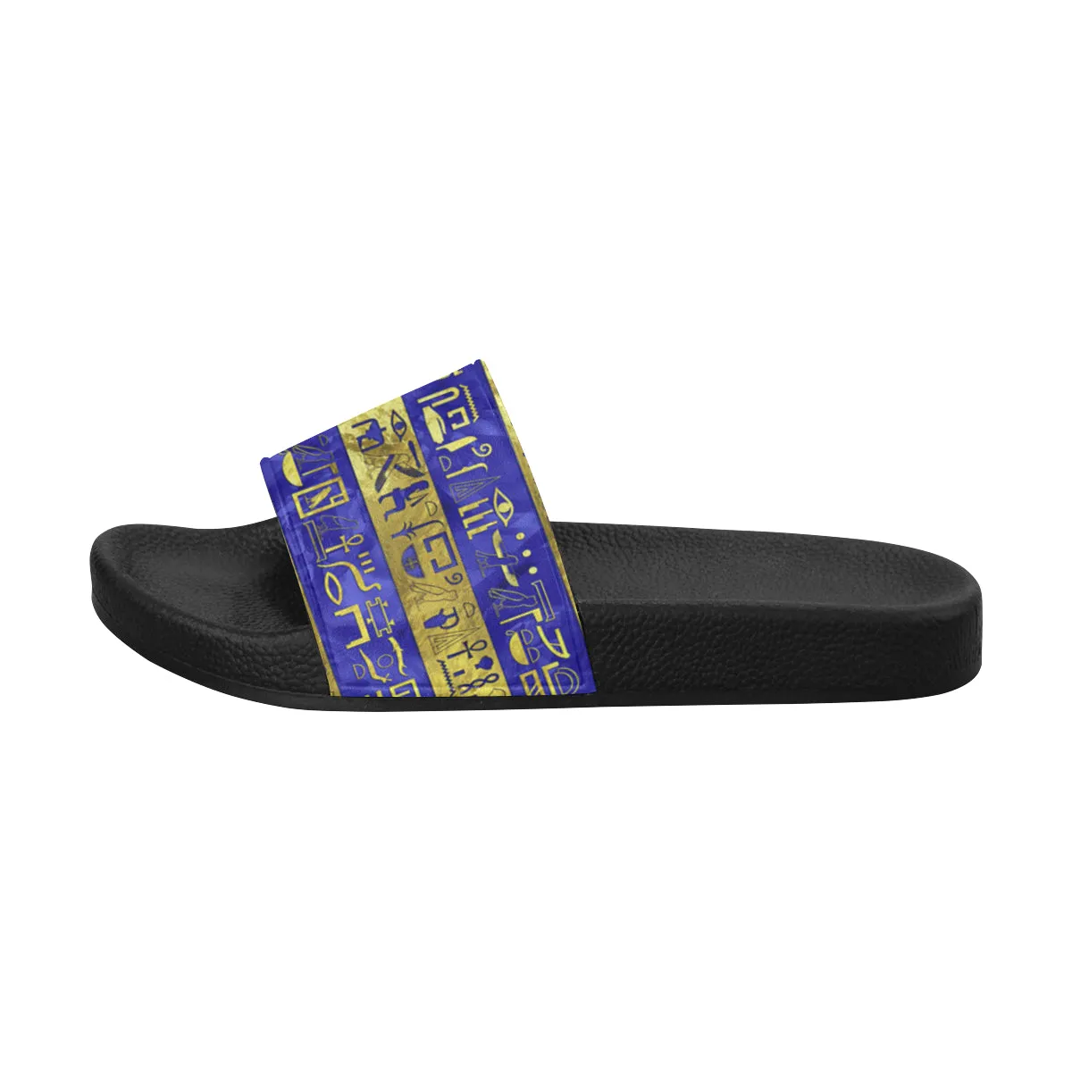 HIEROGLYPH GOLDEN BLUE Women's Slide Sandals