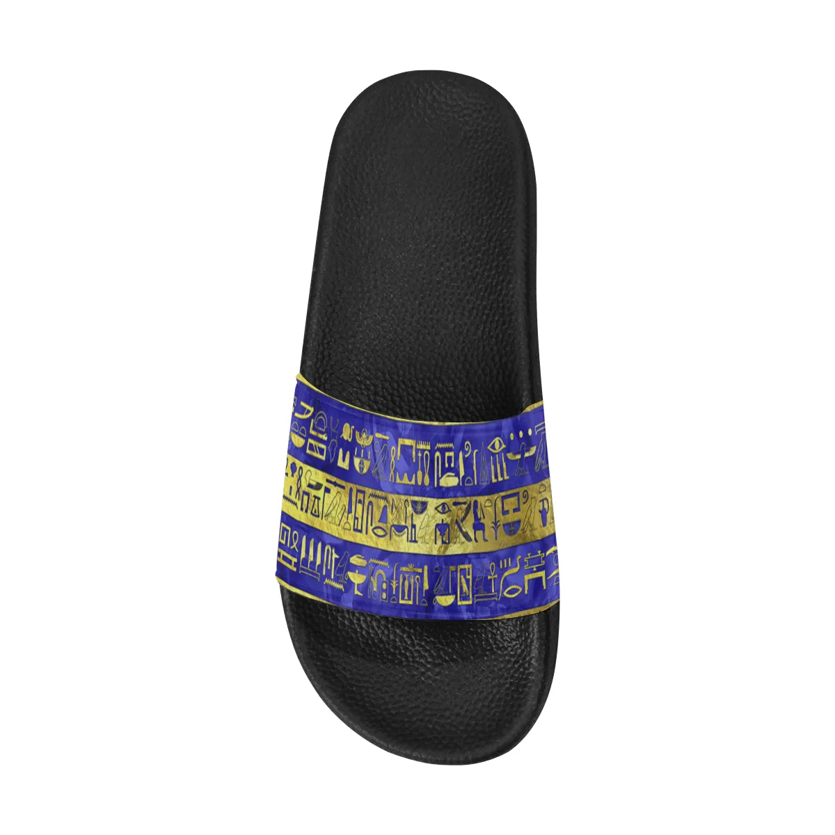 HIEROGLYPH GOLDEN BLUE Women's Slide Sandals