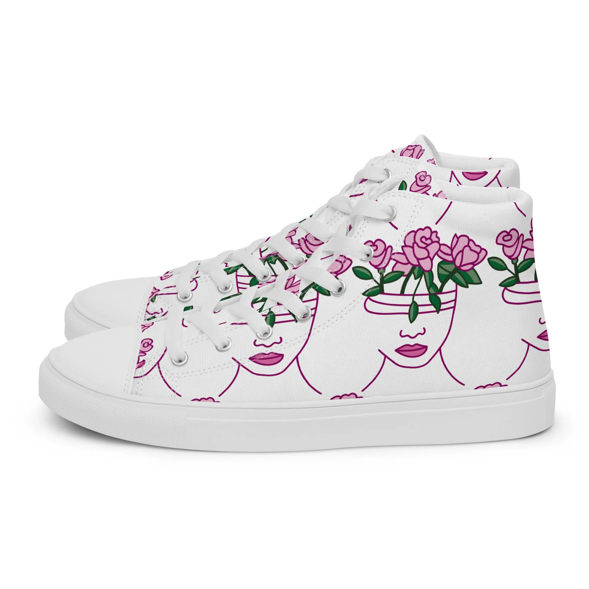 High Top Sneaker Women with Abstract Rose Pattern - Penelope