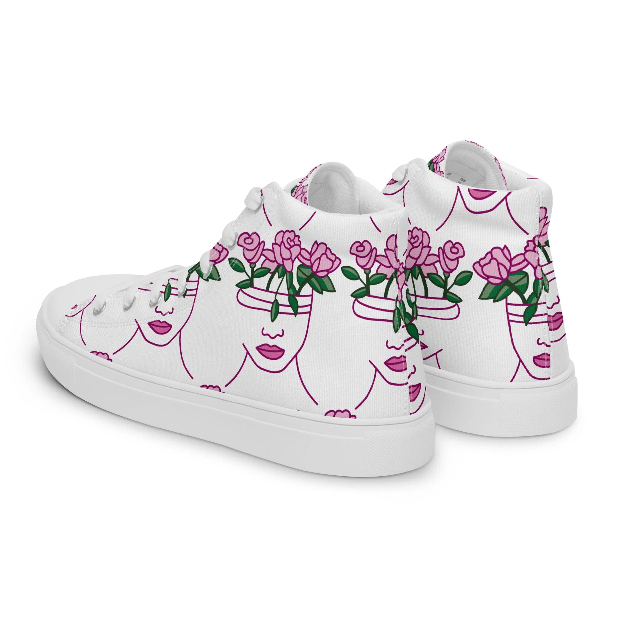 High Top Sneaker Women with Abstract Rose Pattern - Penelope