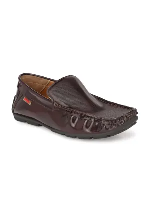 Hitz Men's Brown Synthetic Slip-On Loafer Shoes