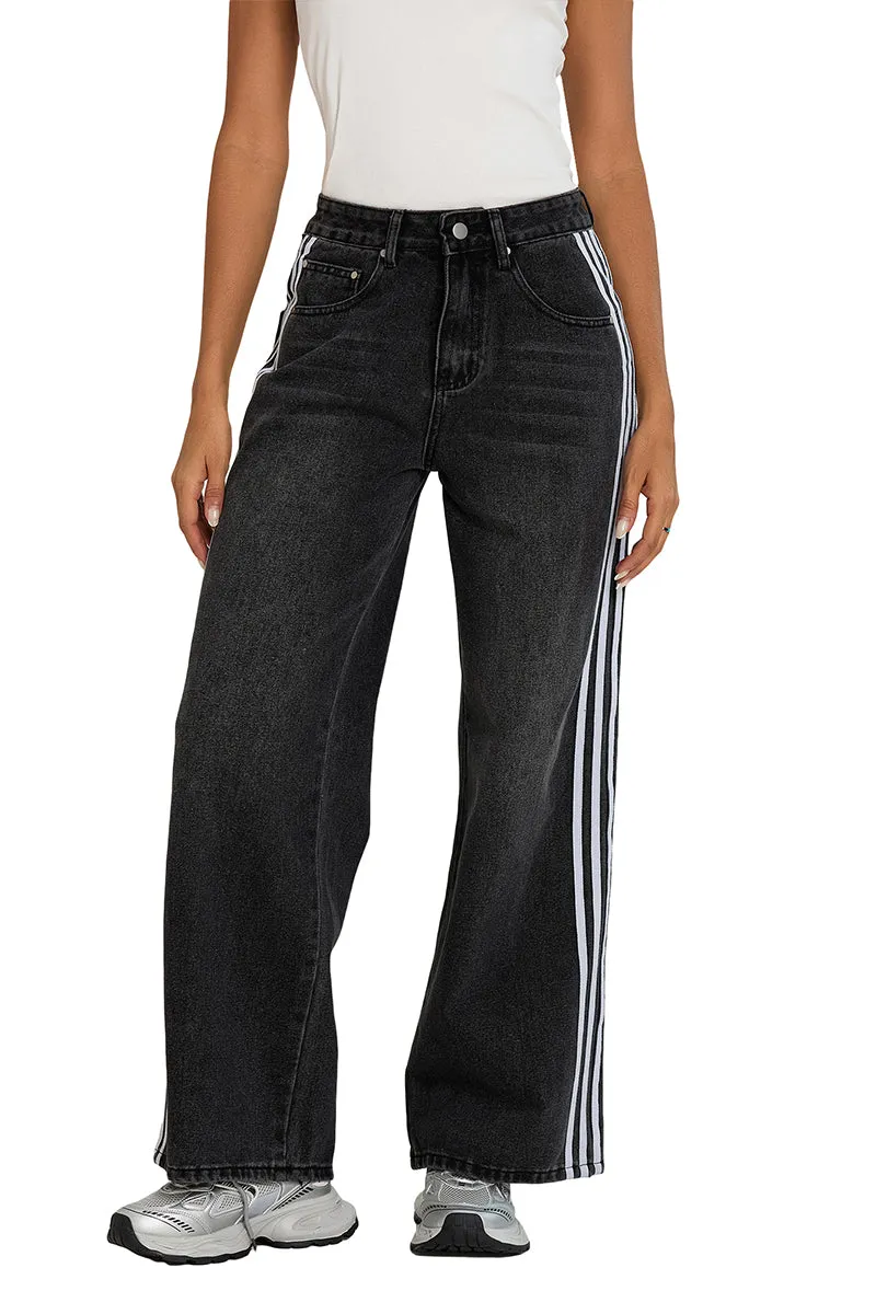 HWT1237 Street Style Wide-Leg Jeans Pant