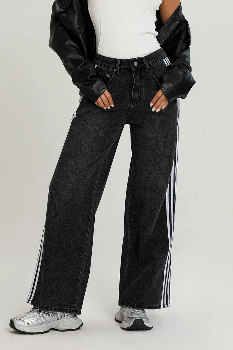 HWT1237 Street Style Wide-Leg Jeans Pant