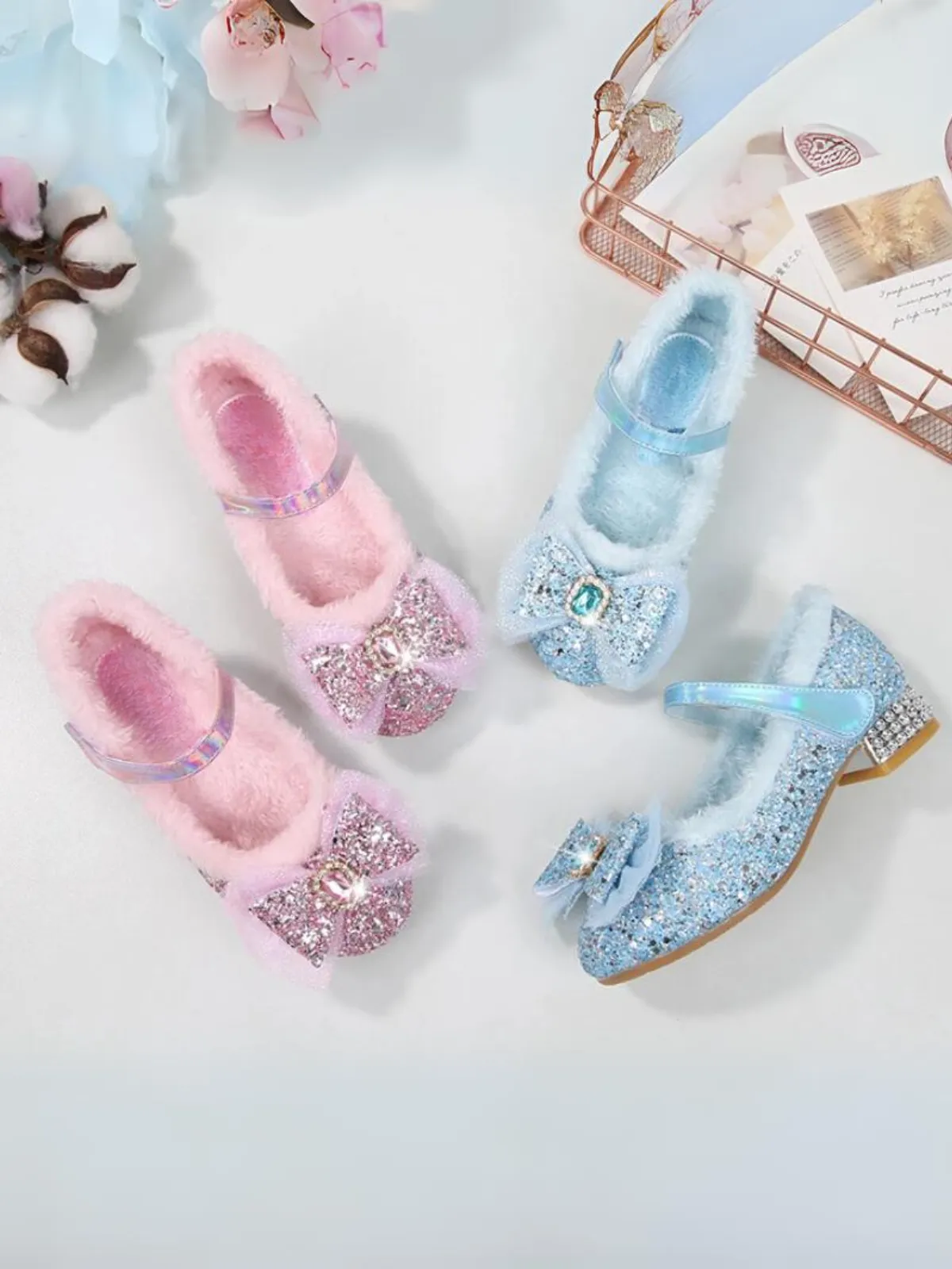 Ice Princess Plush-Lined Crystal Mary Jane Heels By Liv And Mia