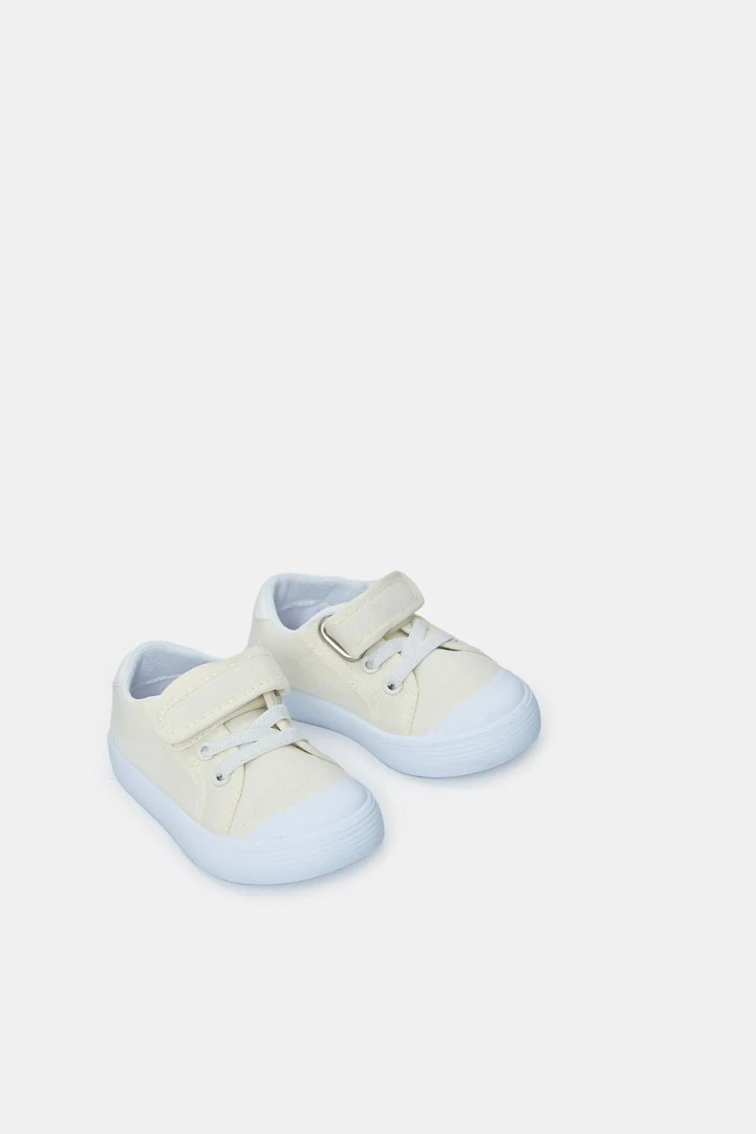 Infant Boys White Velcro Strap Pump