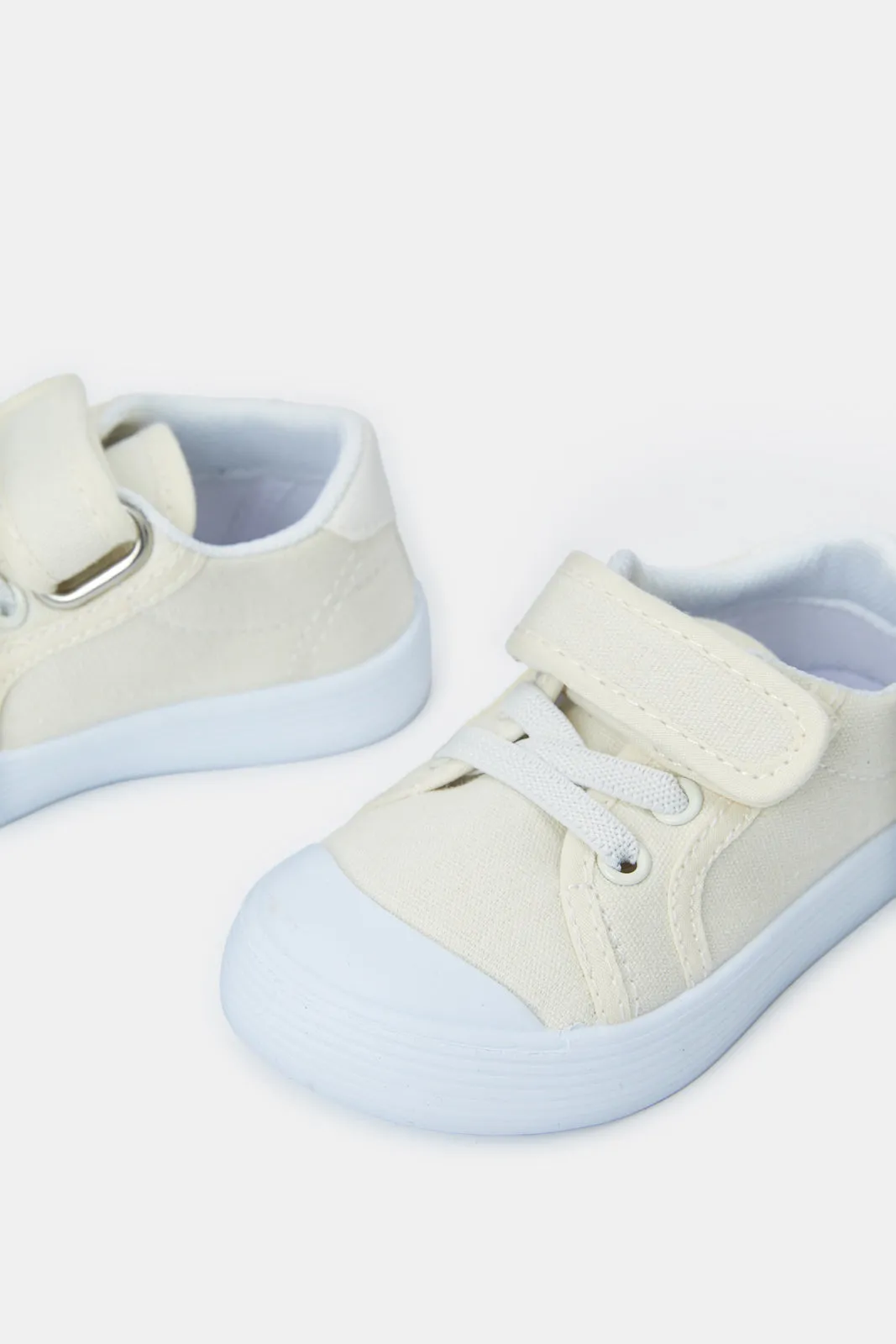 Infant Boys White Velcro Strap Pump