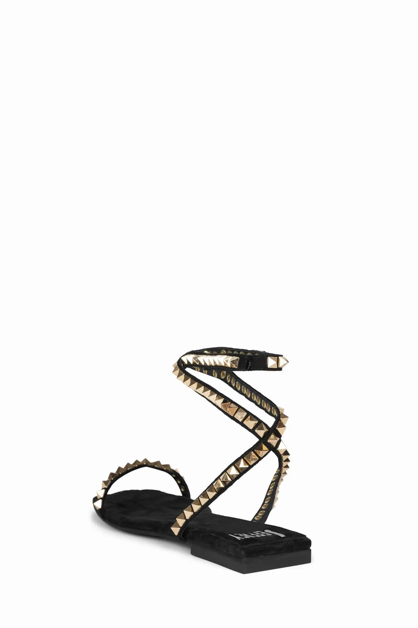 Jeffrey Campbell Luxor Ankle Sandals in Black Suede Gold