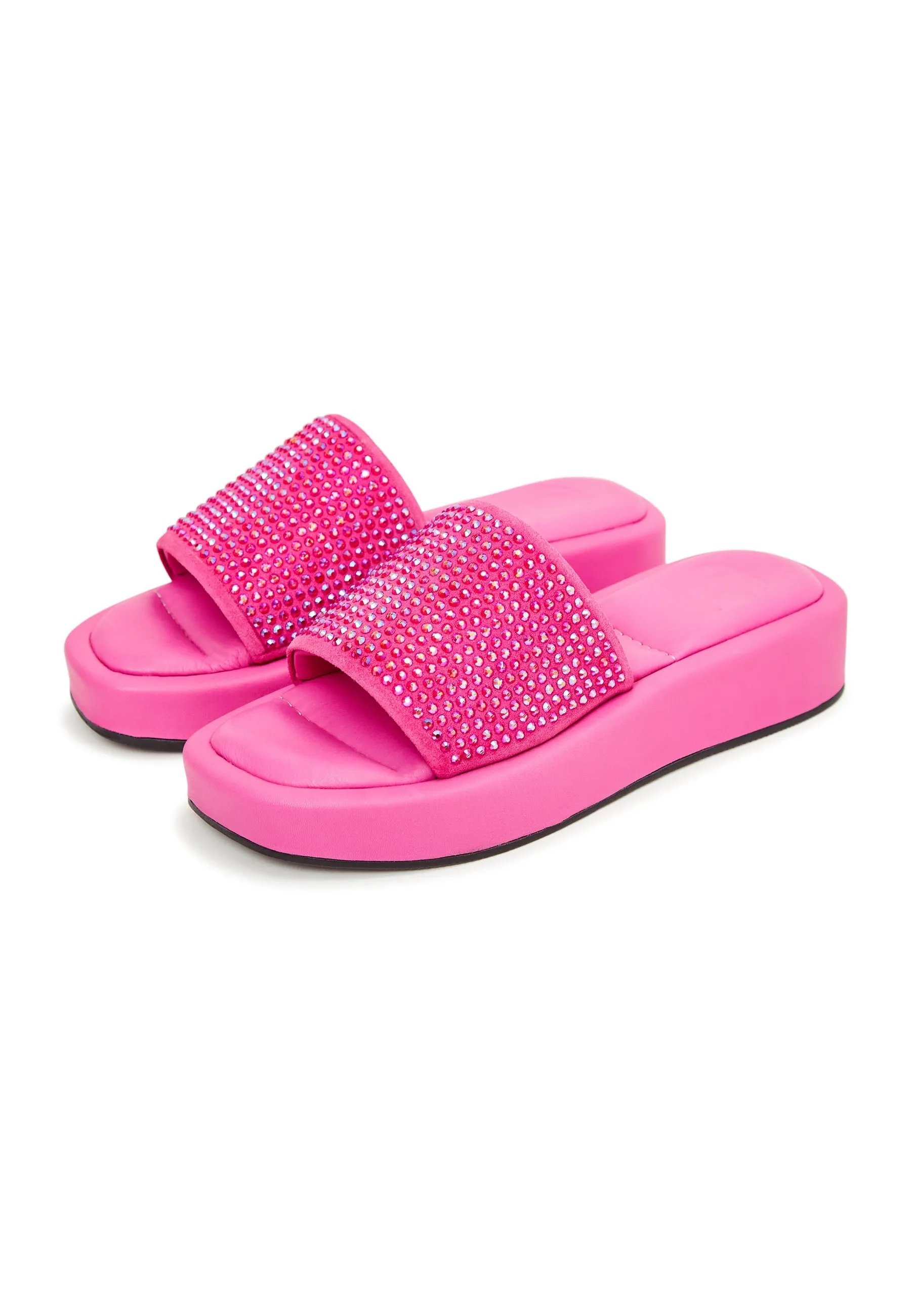 Jewel Platform Mule - Fuchsia