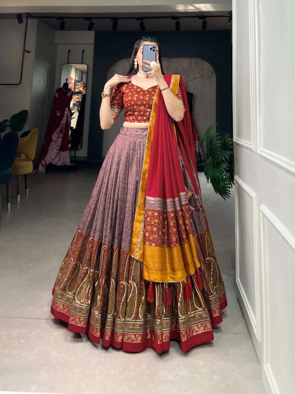 Kashmiri printed Lehenga