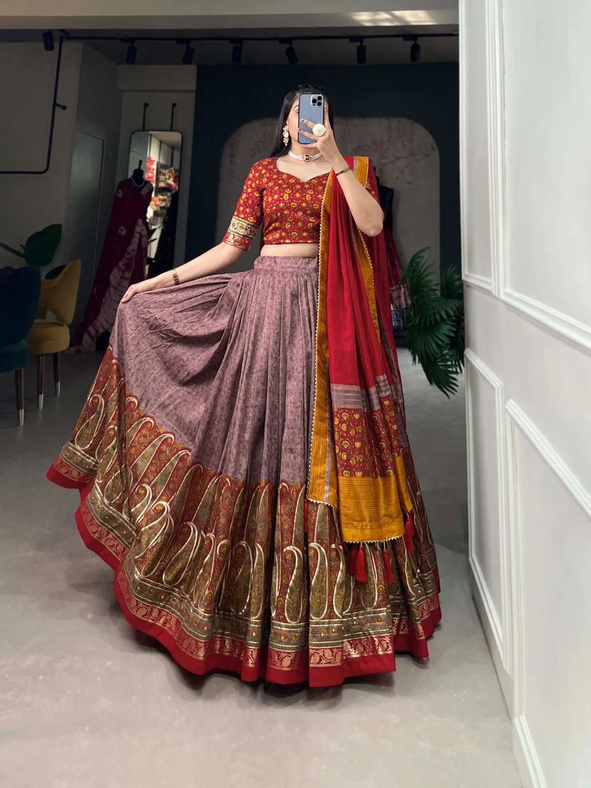 Kashmiri printed Lehenga