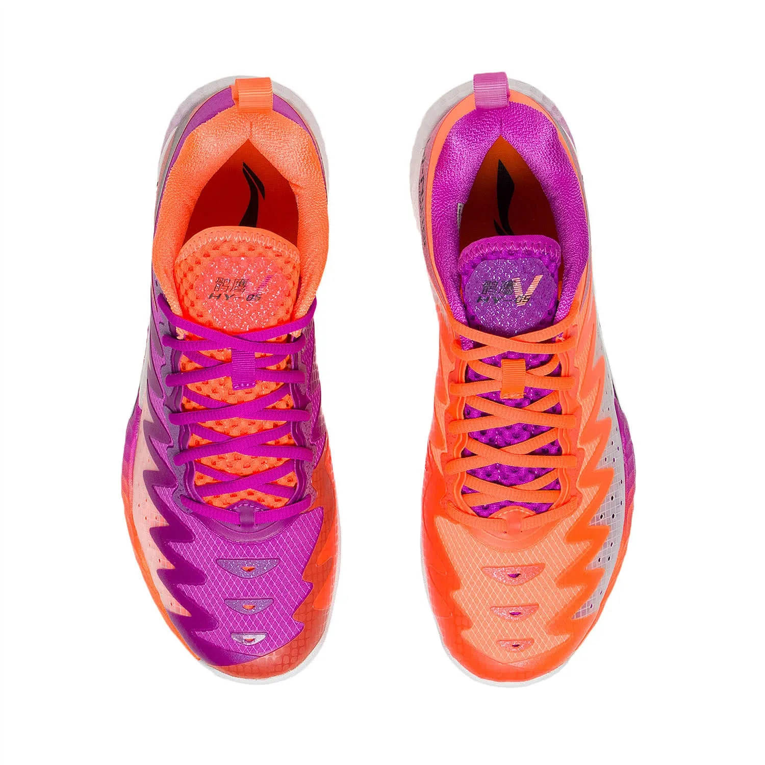 Li-Ning Gyrfalcon V Professional Badminton Shoes (Fluorescent Orange/Fluorescent Plum Purple)