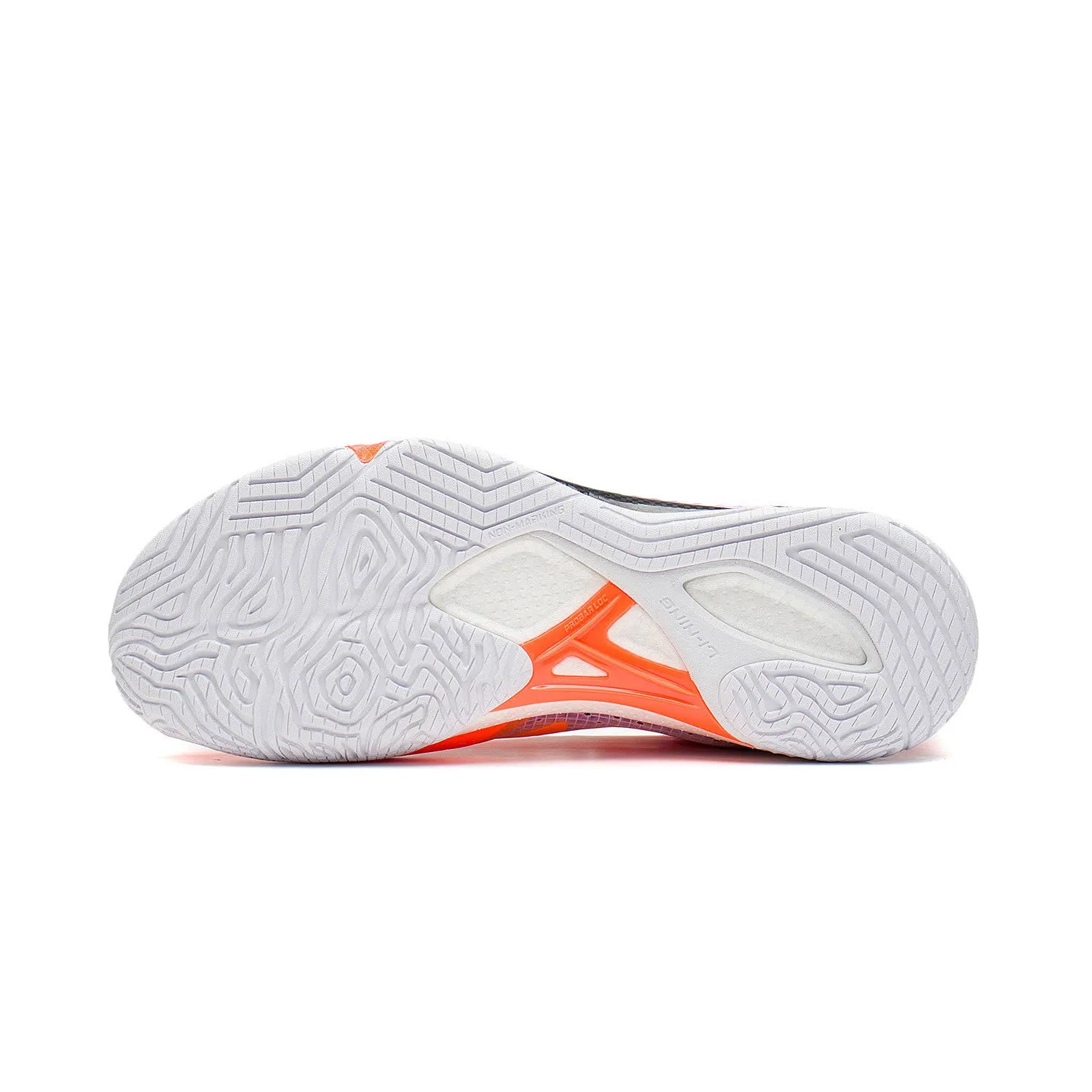 Li-Ning Gyrfalcon V Professional Badminton Shoes (Fluorescent Orange/Fluorescent Plum Purple)