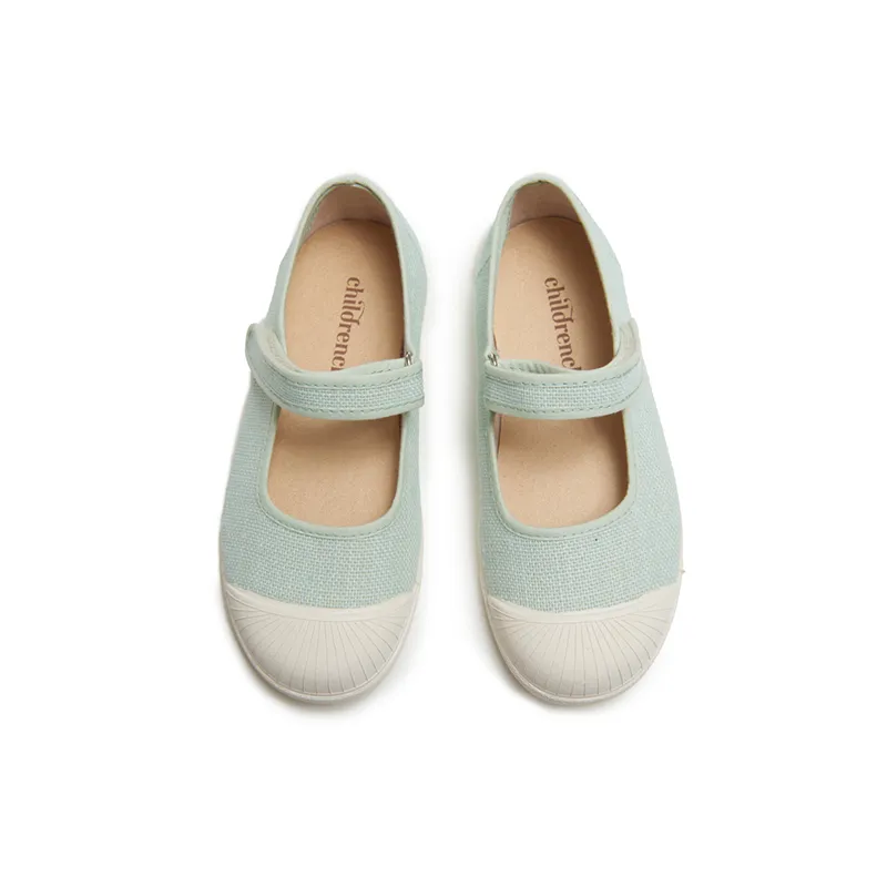 Linen Mary Jane Sneakers In Mint