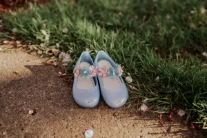 Little Girls Gel Peeptoe Shoes in Blue