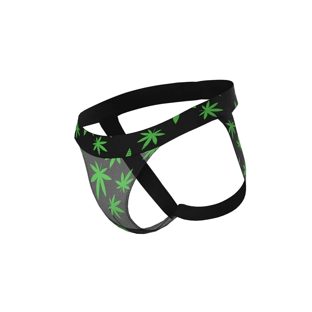 Male Power Hazy Dayz Jock Pot Leaf L/XL