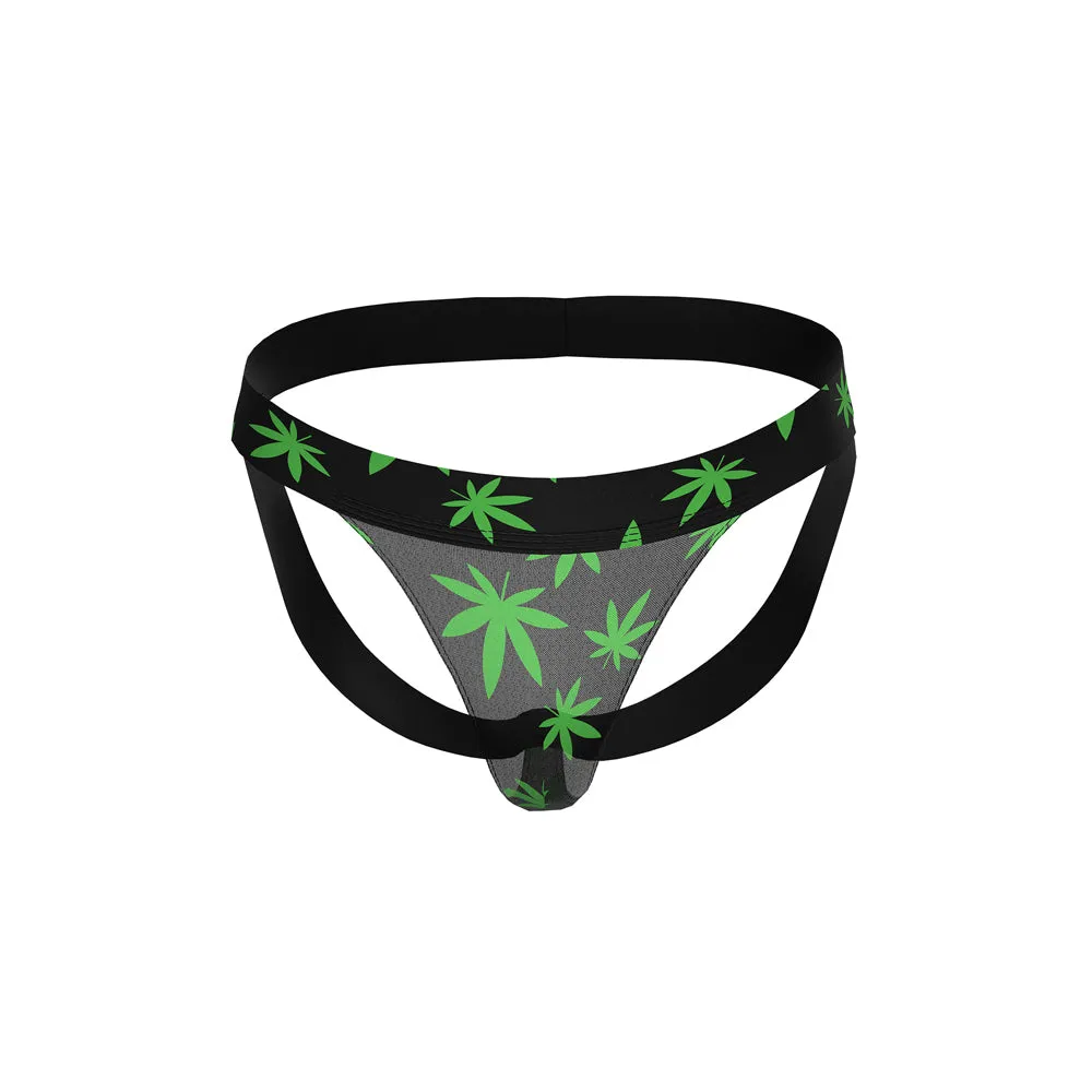 Male Power Hazy Dayz Jock Pot Leaf L/XL