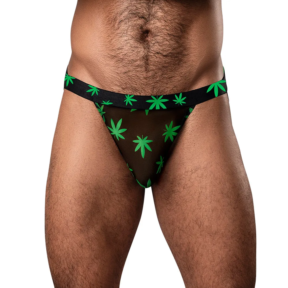 Male Power Hazy Dayz Jock Pot Leaf L/XL