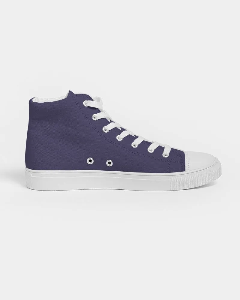 Medium Dark Blue Women's High-top Canvas Sneakers | Women's | Medium Dark Pastel Blue | C60M60Y0K60