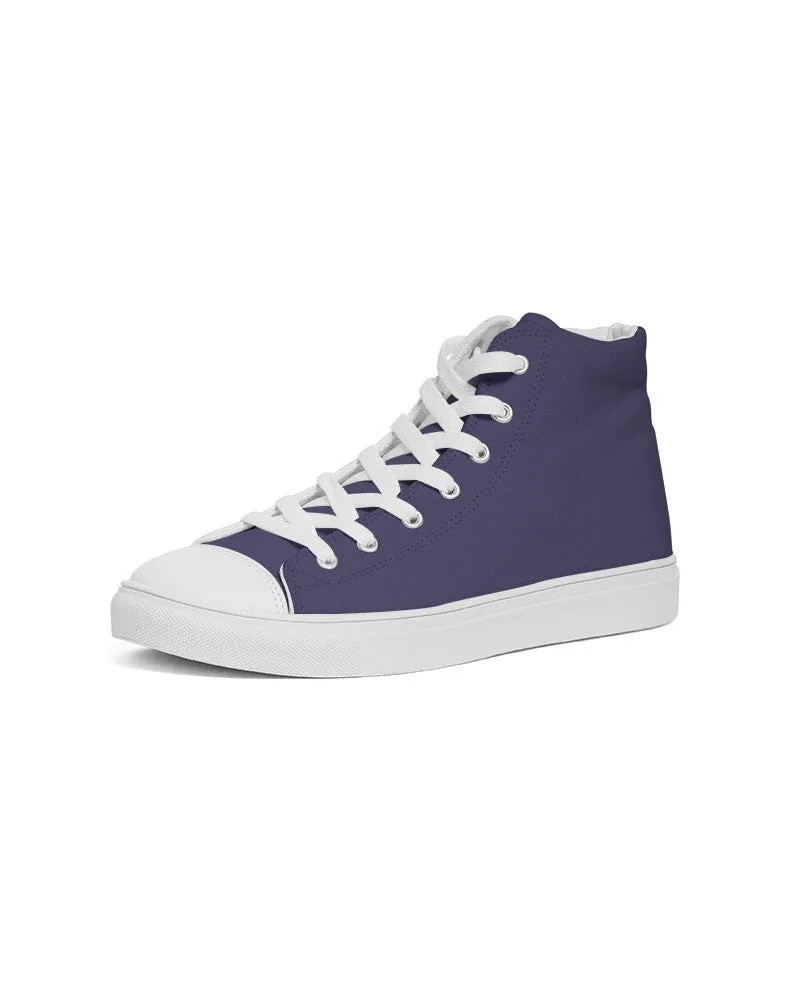 Medium Dark Blue Women's High-top Canvas Sneakers | Women's | Medium Dark Pastel Blue | C60M60Y0K60