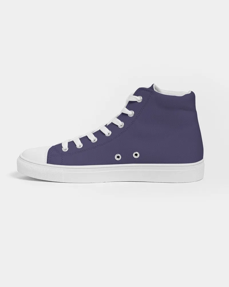 Medium Dark Blue Women's High-top Canvas Sneakers | Women's | Medium Dark Pastel Blue | C60M60Y0K60