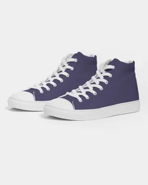 Medium Dark Blue Women's High-top Canvas Sneakers | Women's | Medium Dark Pastel Blue | C60M60Y0K60