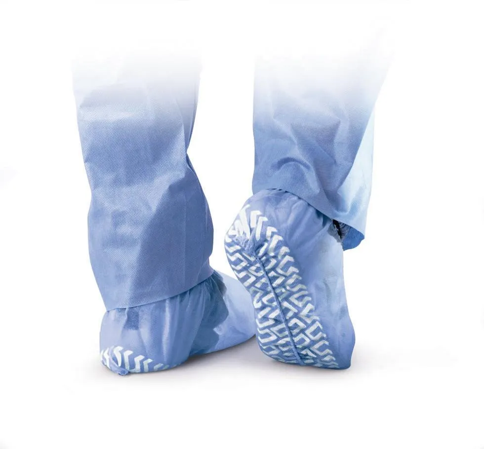 Medline NON28759 Non-Skid Polypropylene Shoe Covers, Blue, XLarge Size