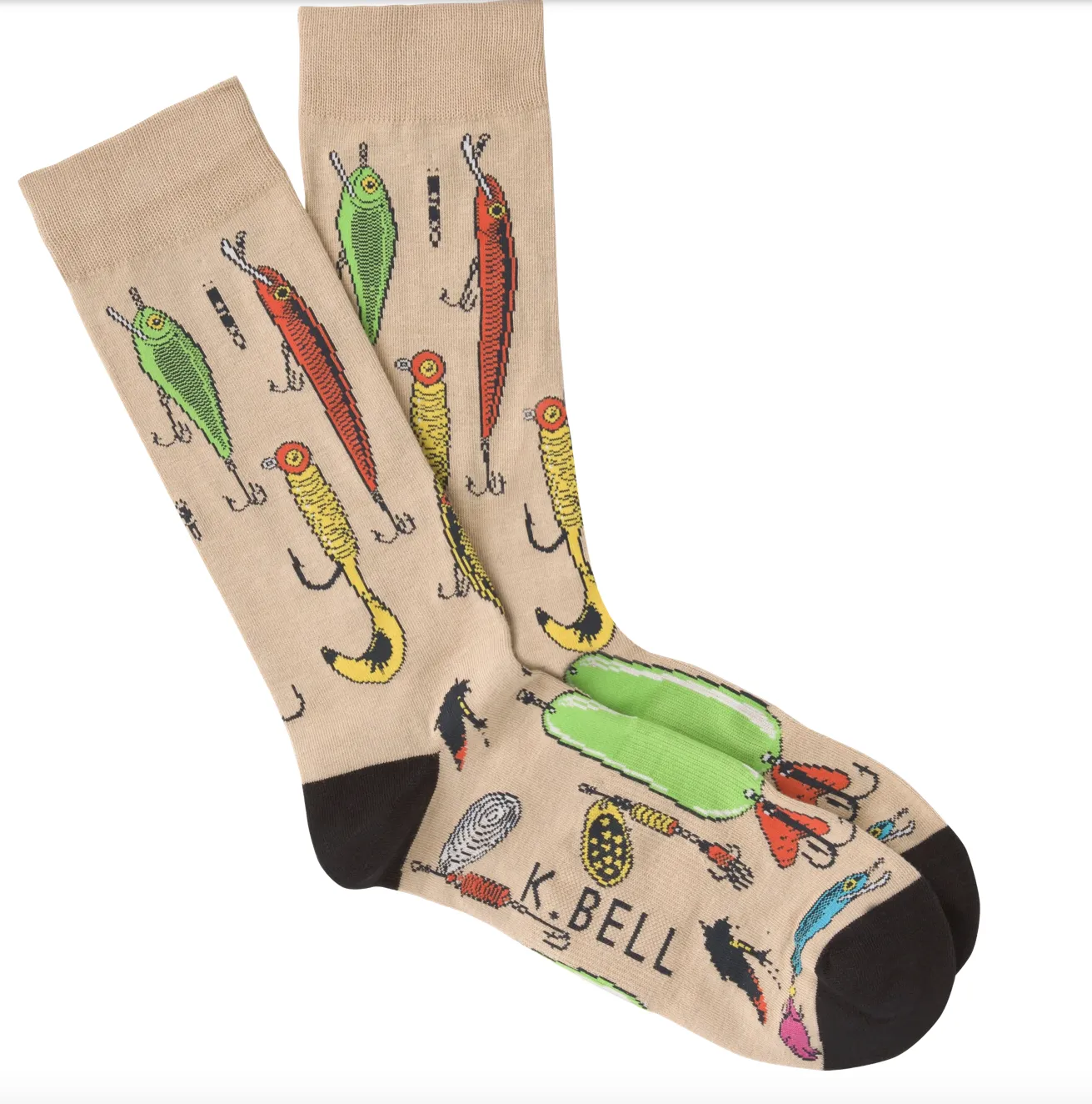 Men's New Fishing Lures Crew Socks^