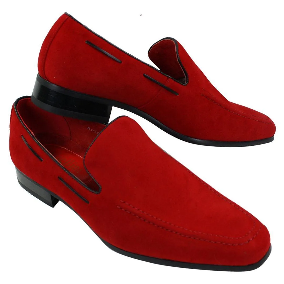 Mens Suede Slip On Loafers Driving Shoes Formal Smart Casual Leather Italian