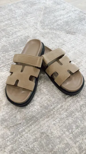 NEW!! The Lowkey Famous Slide in Dark Taupe