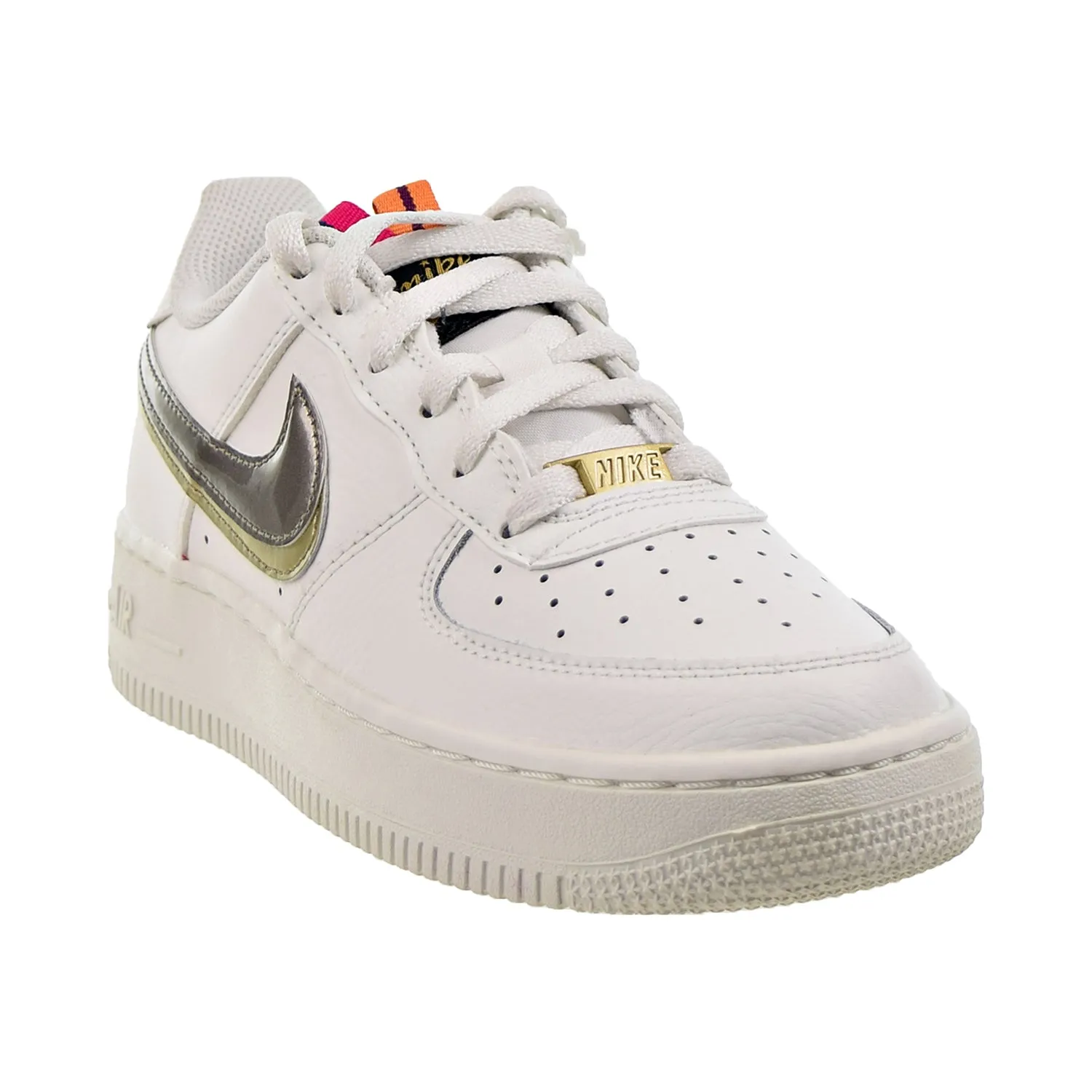 Nike Air Force 1 LV8 (GS) Big Kids' Shoes Off Noir-Summit White-Pink Prime-Metallic Pewter