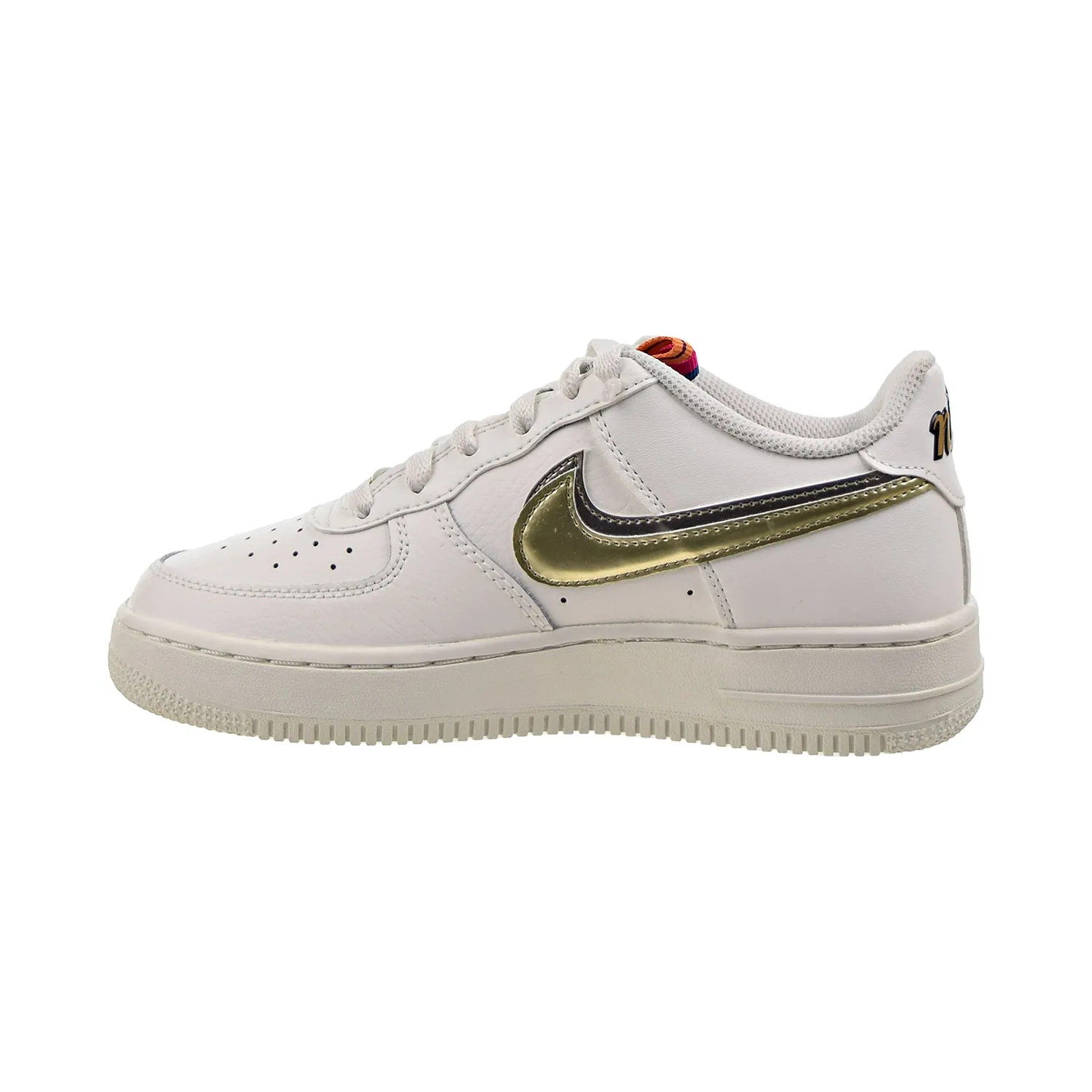 Nike Air Force 1 LV8 (GS) Big Kids' Shoes Off Noir-Summit White-Pink Prime-Metallic Pewter