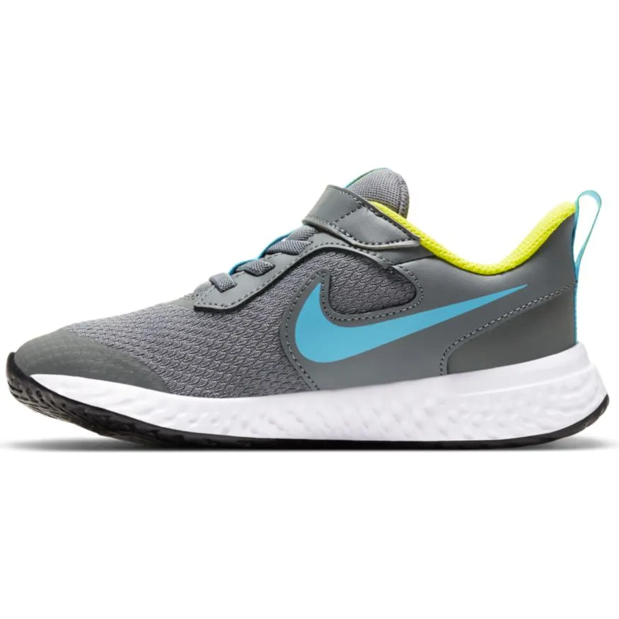 Nike Smoke Grey/Chlorine Blue/High Voltage Revolution 5 Children's Sneaker