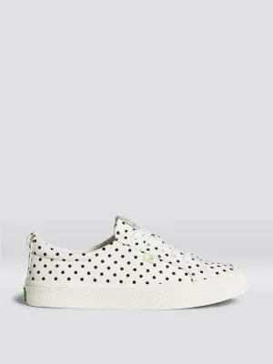 Oca Low white polka dot canvas trainers