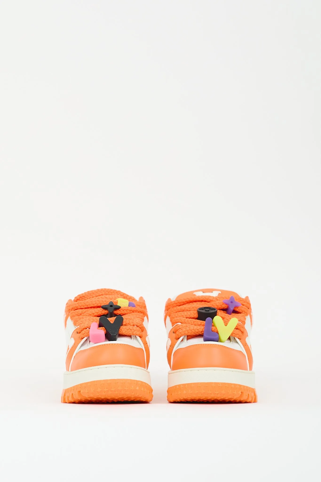 Orange & White Leather & Rubber Maxi Trainer Platform Sneaker