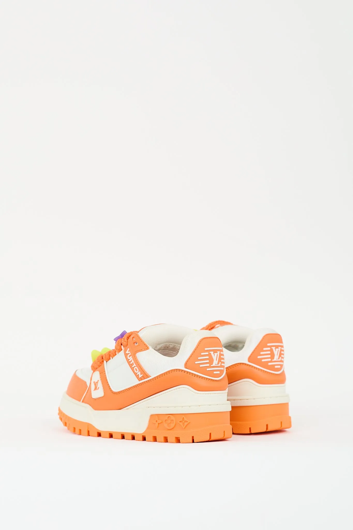 Orange & White Leather & Rubber Maxi Trainer Platform Sneaker