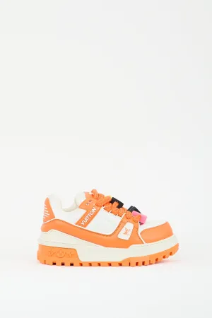 Orange & White Leather & Rubber Maxi Trainer Platform Sneaker