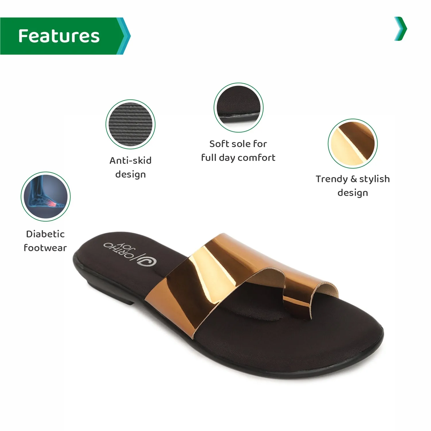 ORTHO JOY Fancy doctor slippers | Flat sandals