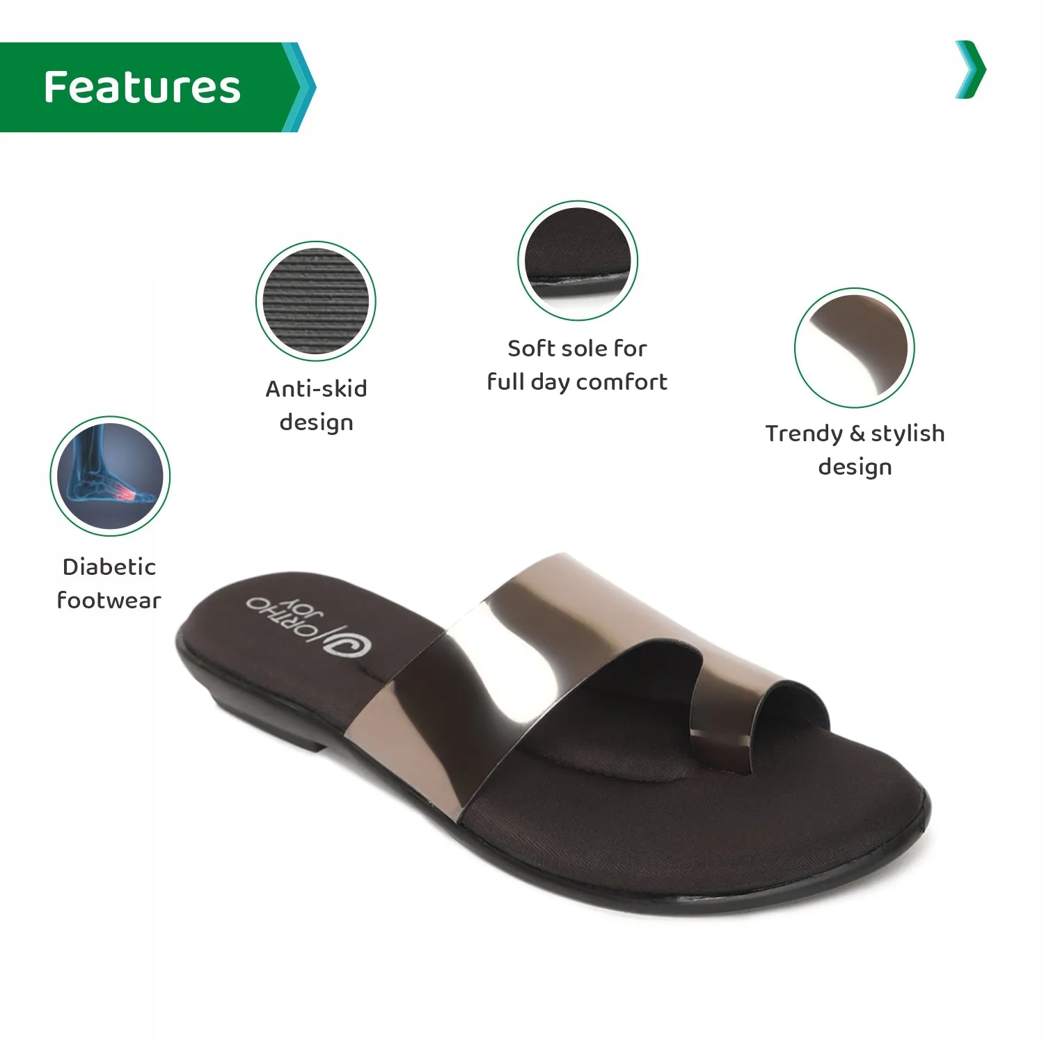 ORTHO JOY Fancy doctor slippers | Flat sandals