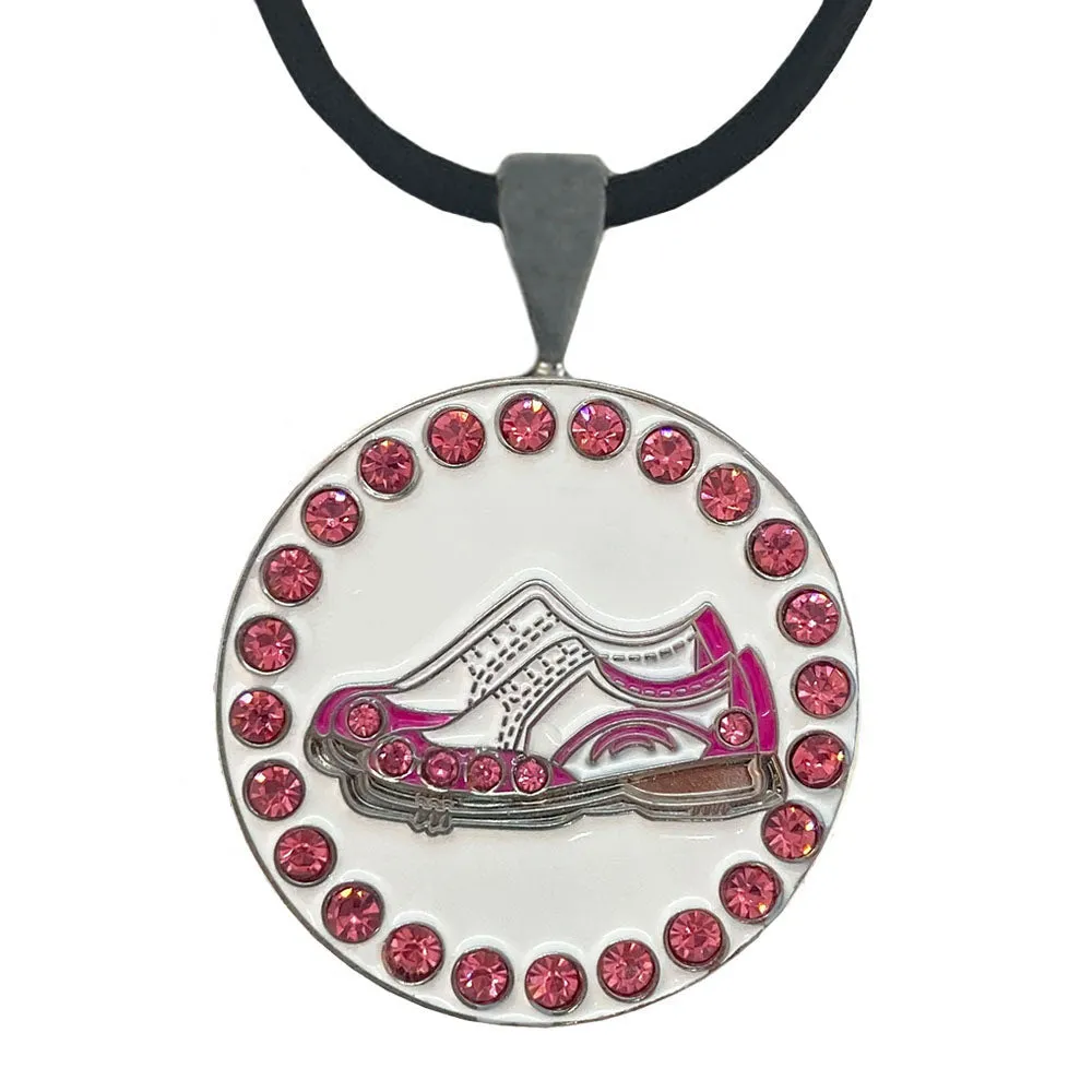 Pink Golf Shoes Golf Ball Marker Necklace