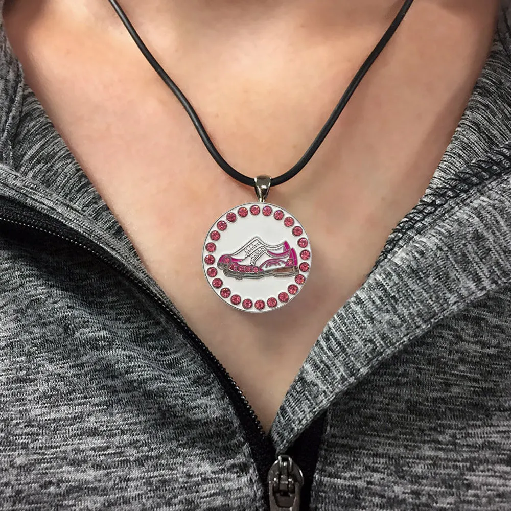 Pink Golf Shoes Golf Ball Marker Necklace