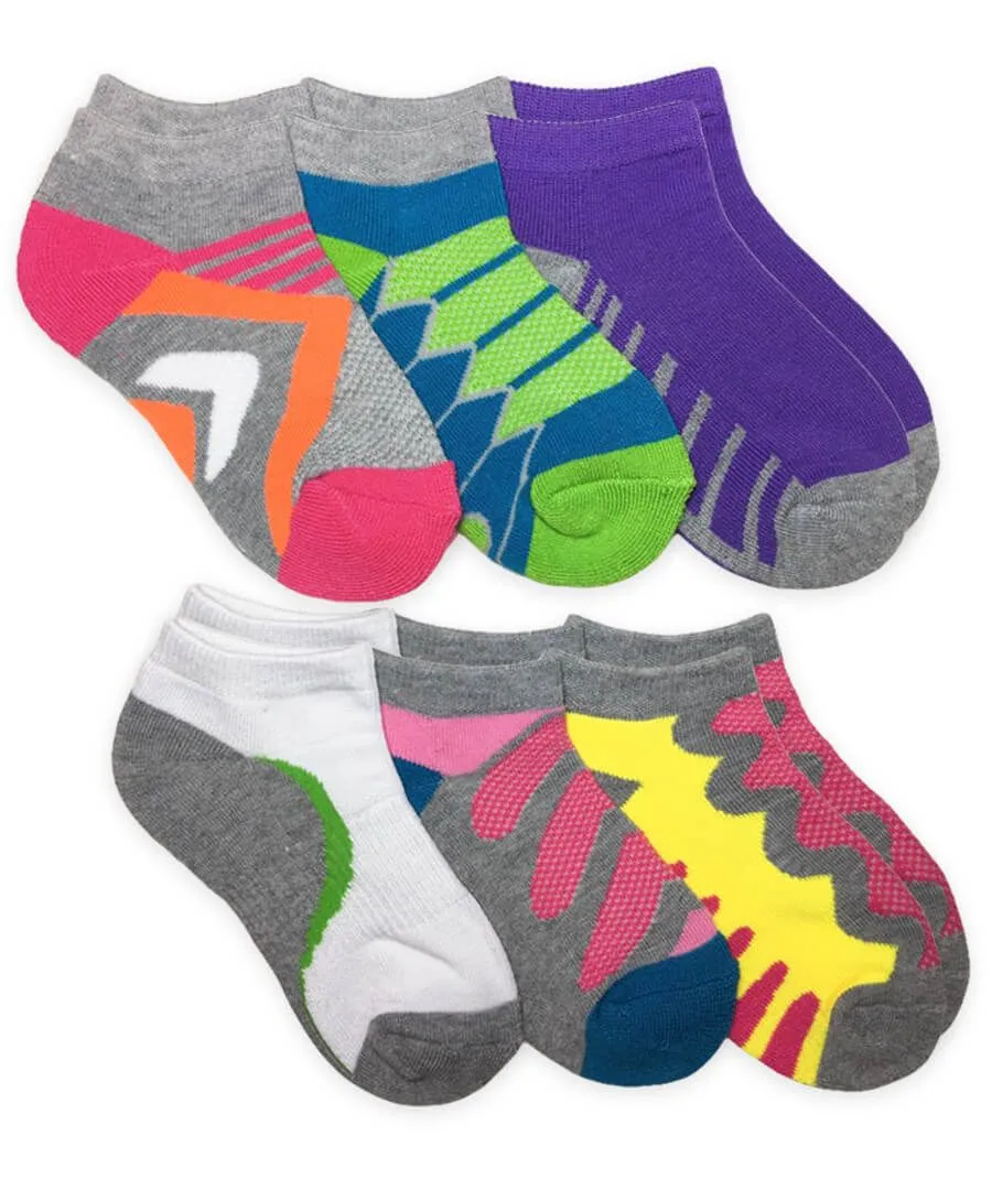 Pink Multi-Color Sporty Low Cut 6-Pack Socks