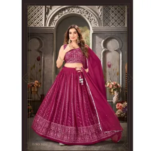 Pink Party wear Embroidery Lehenga Choli Dupatta